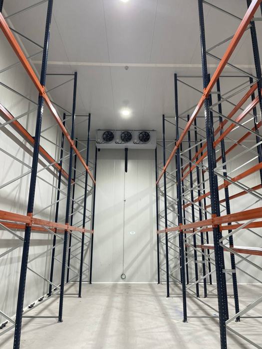 Cambra frigorífica de gran capacitat amb prestatgeries per a palets
